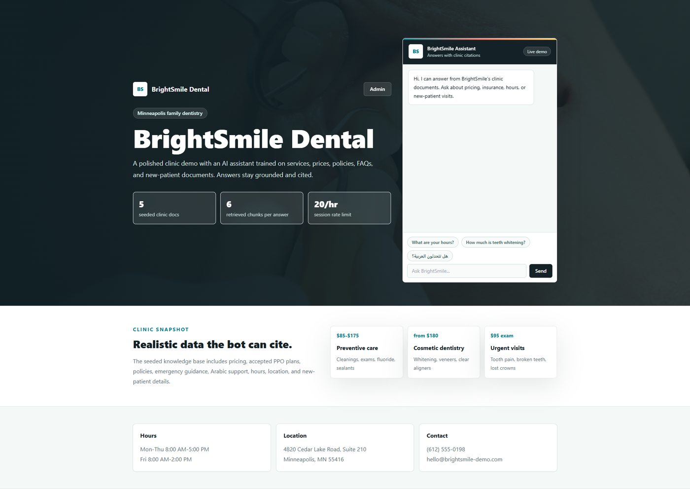 BrightSmile AI Chatbot screenshot 1
