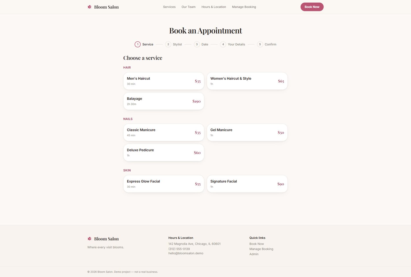Bloom Salon Booking screenshot 2